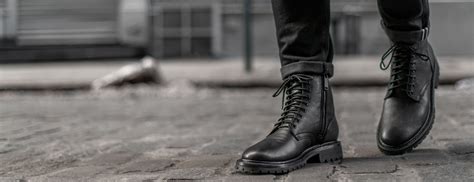 Men's Stomper Zip-Up Boot in Black Leather - Thursday Boot Company