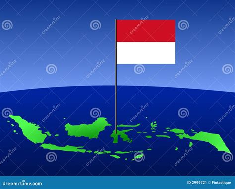 Map Of Indonesia With Flag Stock Image - Image: 2999721