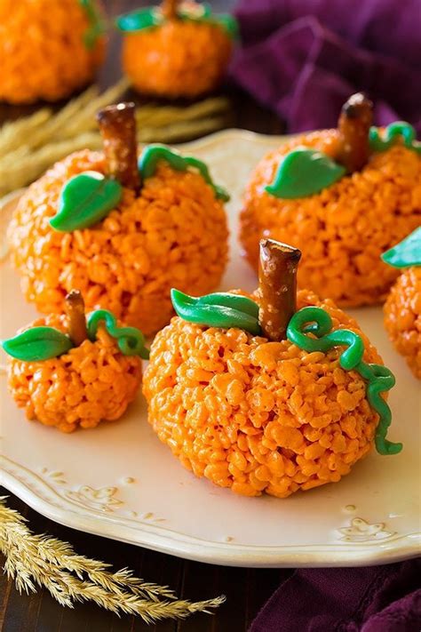 Pumpkin Rice Krispie Treats - Cooking Classy