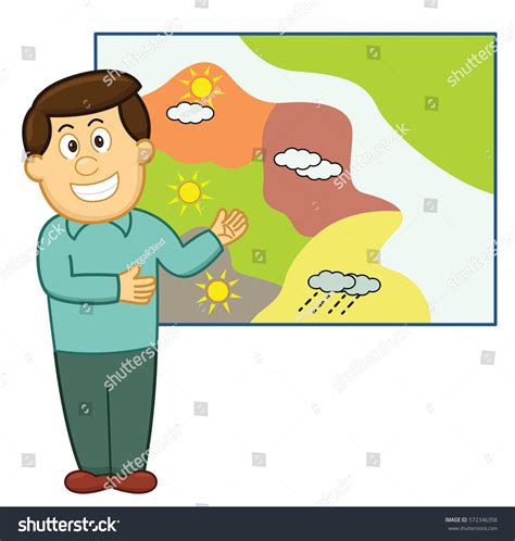 Weatherman Weather Forecast Display Cartoon Illustration Stock Vector ...