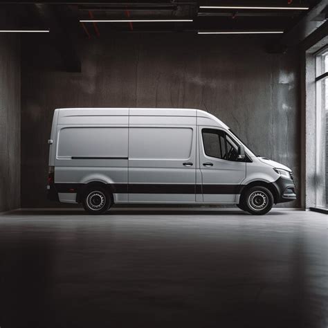 Premium AI Image | A Spacious White Cargo Van on a Light Gray Backdrop