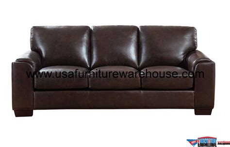 Suzanne Full Top Grain Dark Brown Leather Sofa