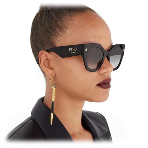 Fendi - Fendi Roma - Cat-Eye Sunglasses - Black - Sunglasses - Fendi ...