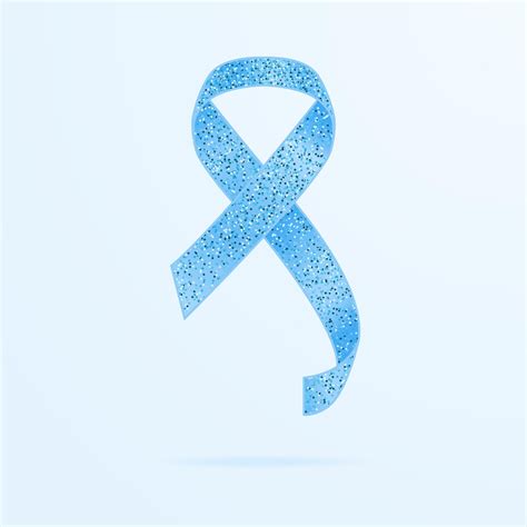 Premium Vector | Prostate cancer ribbon awareness november light blue glittering ribbon vector ...