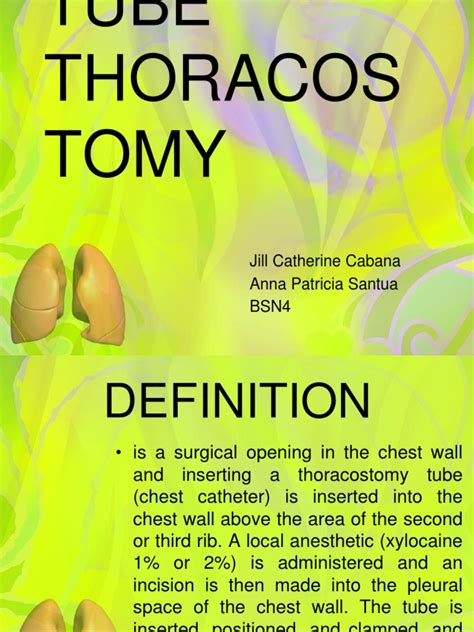 CHEST TUBE THORACOSTOMY.pptx | Thorax | Medicine