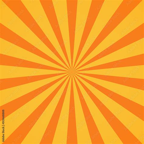 Orange sunburst background. Retro background with rays. Vector. Stock Vector | Adobe Stock