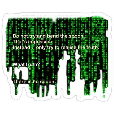 "The Matrix: There is no spoon" Stickers by Presumably | Redbubble