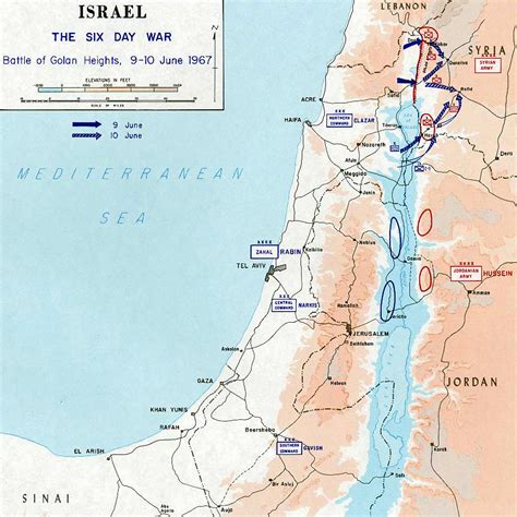 Map of the Third Arab-Israeli War 1967