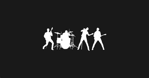 Rock Band Silhouette - Rock Bands - T-Shirt | TeePublic