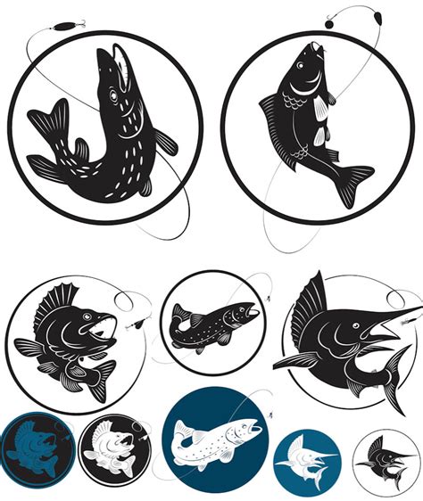 18 Free Fisherman Vector Emblem Images - Free Logo Templates Fishing, Fish Hooks Graphics and ...