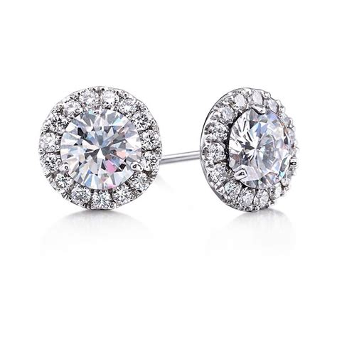 Moissanite Diamond Earrings 2.44ct Round Forever One