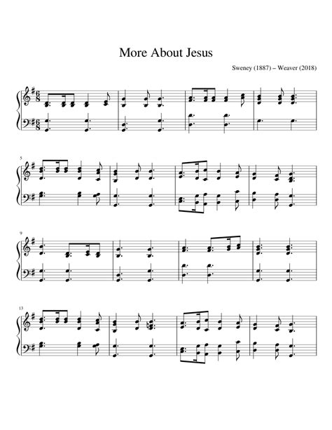 More About Jesus Sheet music for Piano (Solo) | Musescore.com