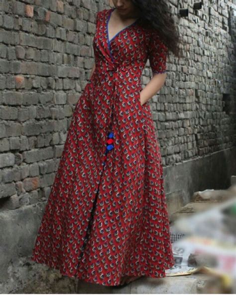 Brick red wrap dress by Charkhee Women | The Secret Label