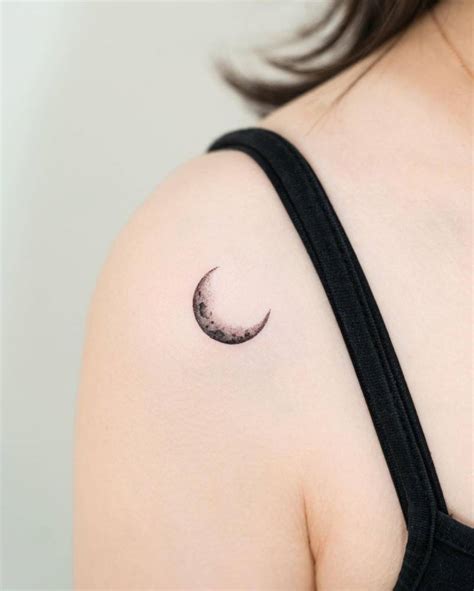 Realistic Crescent Moon Tattoo