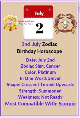 July 2 Zodiac Sign Cancer Personality, Traits, and Horoscope