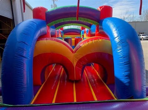 68 Ft Obstacle Course W/ Bounce House & Slide