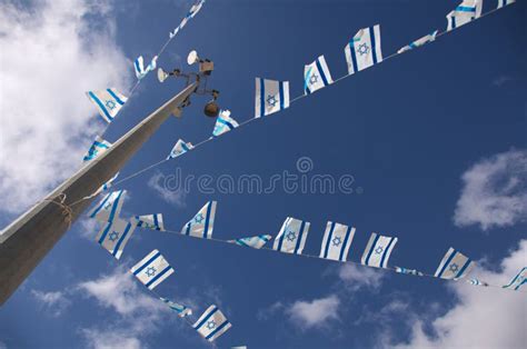 Israel Independence Day Flags Stock Image - Image of culture, blue ...