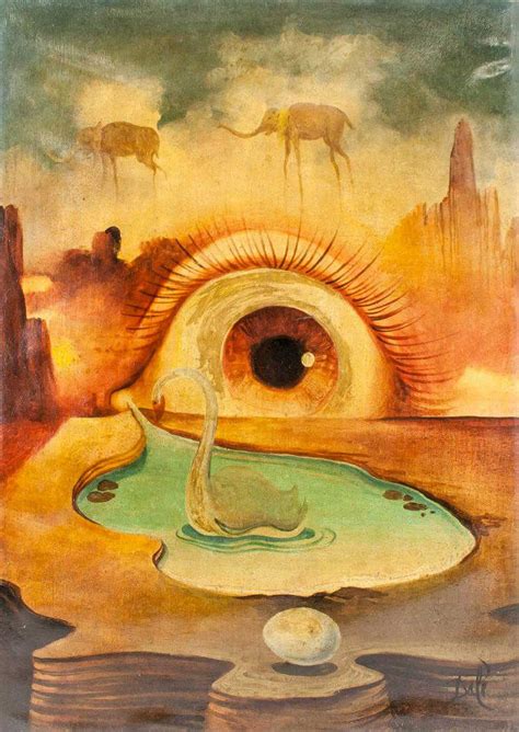 Spanish Oil Surrealist Scene Signed Salvador Dali