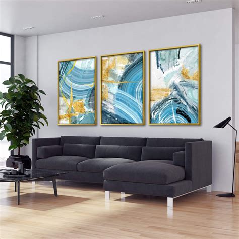 Blue Yellow Abstract Canvas – ClockCanvas