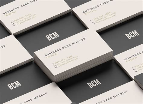 Free Grid Style Business Card Mockup PSD - Good Mockups