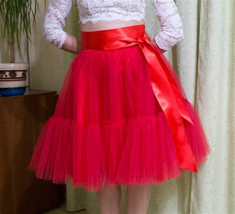 Red Tulle Skirt Short Tutu Skirt Adult Tutus Bachelorette - Etsy