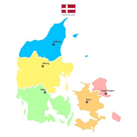 Premium Vector | Denmark maps background with regions region names and ...