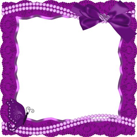 Transparent Frames Purple Butterfly Border Design Png - Clip Art Library