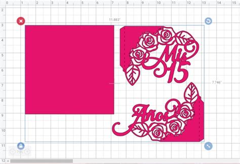 SVG Template Cricut Quinceañera Gate Fold Invitation 15th | Etsy