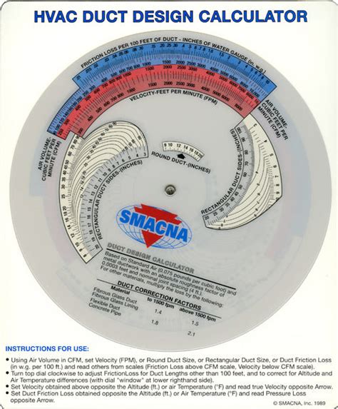 SMACNA HVAC Duct Design Calculator