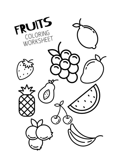 Printable Fruit Pictures Coloring Pages Free Printable Coloring Pages ...