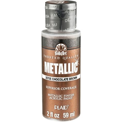 FolkArt Metallic Finish Chocolate Brown Acrylic Paint, 2 Fl. Oz ...