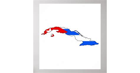 Cuba Flag Map full size Poster | Zazzle