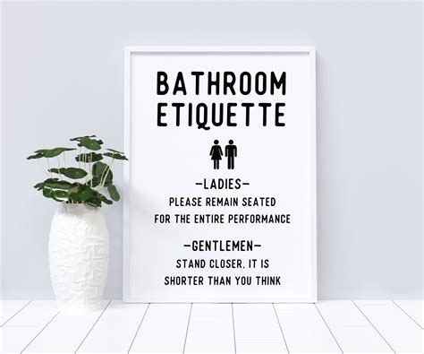 Printable Bathroom Etiquette Signs