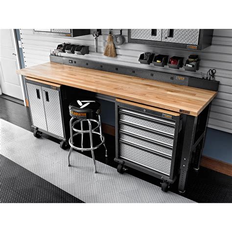 Gladiator 8-ft Hardwood Top Adjustable Height Workbench in Hammered Granite - Sam's Club ...