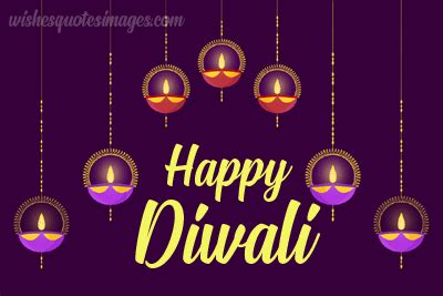 happy diwali greeting card with hanging lamps on strings and the words'happy diwali