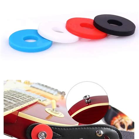 Guitar Strap Block Rubber Safety Lock Washer Acoustic Electric Guitar Bass Ukulele Accessories ...