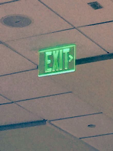 Emergency Exit Sign in Green – Fixtures Close Up