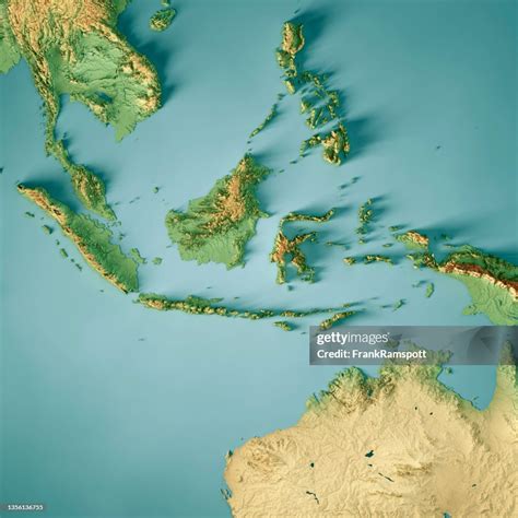 Indonesia 3d Render Topographic Map Color High-Res Stock Photo - Getty ...