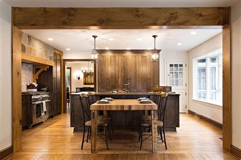 Transitional Rustic Oak Ranch Style Kitchen - Crystal Cabinets