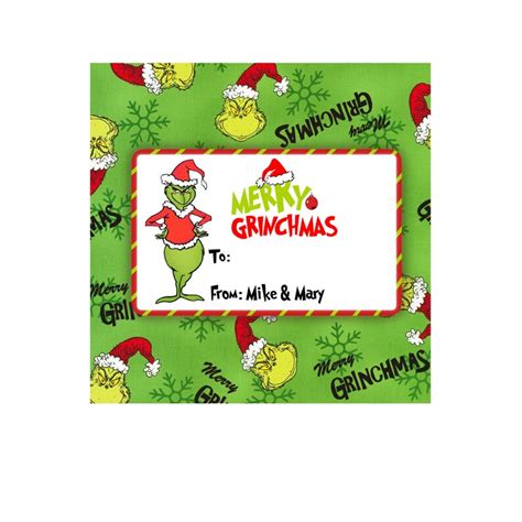 Grinch Christmas Sticker Sheet Gift Tags Personalized | Etsy