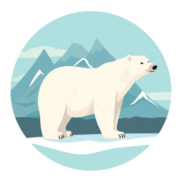 Polar White Bear Arctic Circle Animal Flat Illustration Isolated, Bear ...