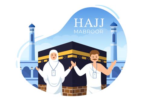 Hajj Clipart Vector, Hajj And Umrah Illustration, Hajj, Kaaba, Pray PNG Image For Free Download