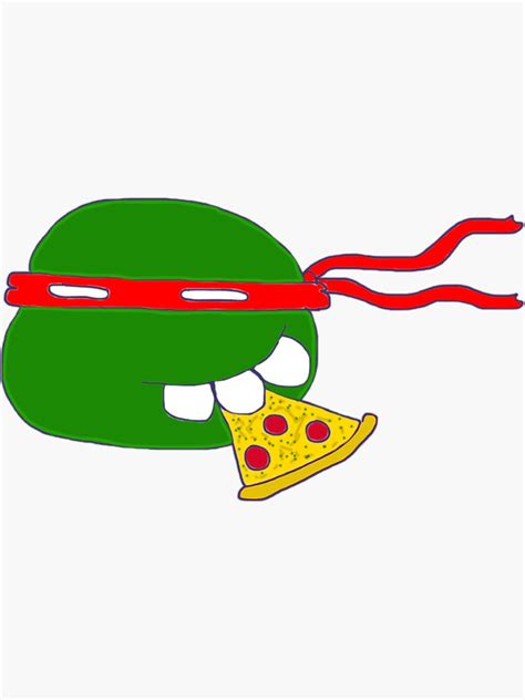 "Michelangelo Eat Pizza" Sticker for Sale by TulbaShop | Redbubble