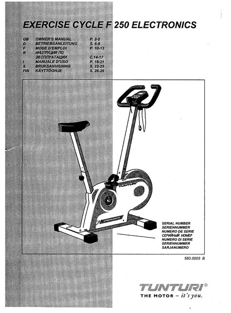 TUNTURI F250 OWNER'S MANUAL Pdf Download | ManualsLib