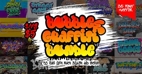 Bubble and Graffiti Font Bundles Bundle · Creative Fabrica