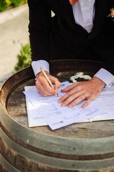 Signing of Marriage Register or Guest Book Stock Image - Image of ...