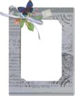 Grey Transparent PNG Frame with Butterfly | Gallery Yopriceville - High ...