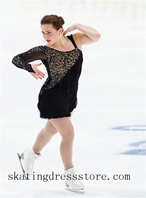 mondor ice skating dress long sleeves or sleeveless free shipping Black ...