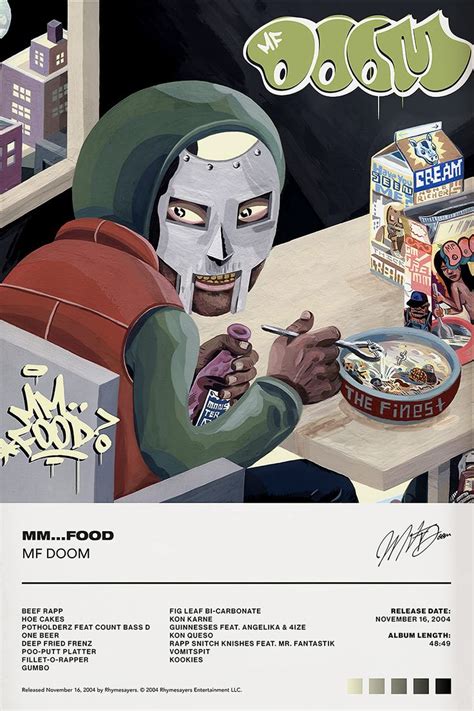 MF DOOM Mm Food Album Cover Poster | Cool Hip-Hop Canvas Art