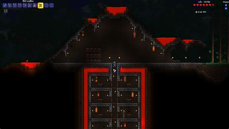 Volcano base I made for my new playthrough. (WIP) : r/Terraria